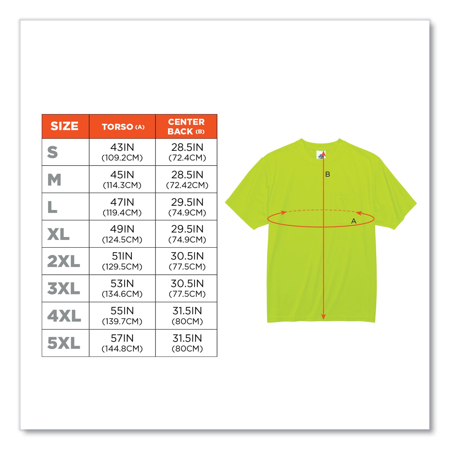 GloWear 8089 Non-Certified Hi-Vis T-Shirt, Polyester, Large, Lime, Ships in 1-3 Business Days