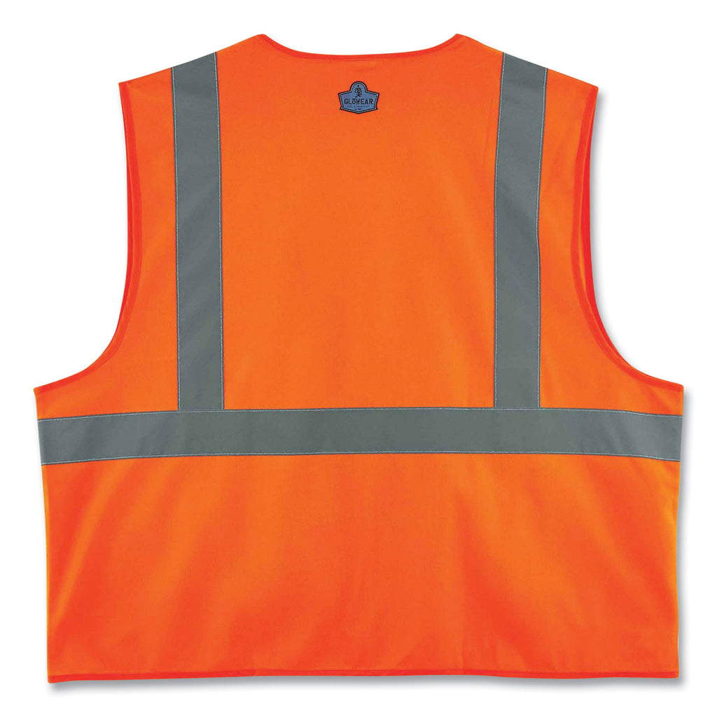 GloWear 8225Z Class 2 Standard Solid Vest, Polyester, Orange, 2X-Large/3X-Large, Ships in 1-3 Business Days