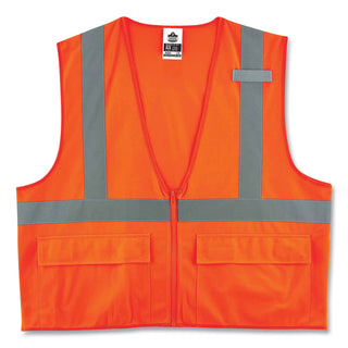 GloWear 8225Z Class 2 Standard Solid Vest, Polyester, Orange, 4X-Large/5X-Large, Ships in 1-3 Business Days