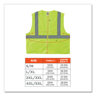 GloWear 8205Z Class 2 Super Economy Mesh Vest, Polyester, Lime, Large/X-Large, Ships in 1-3 Business Days