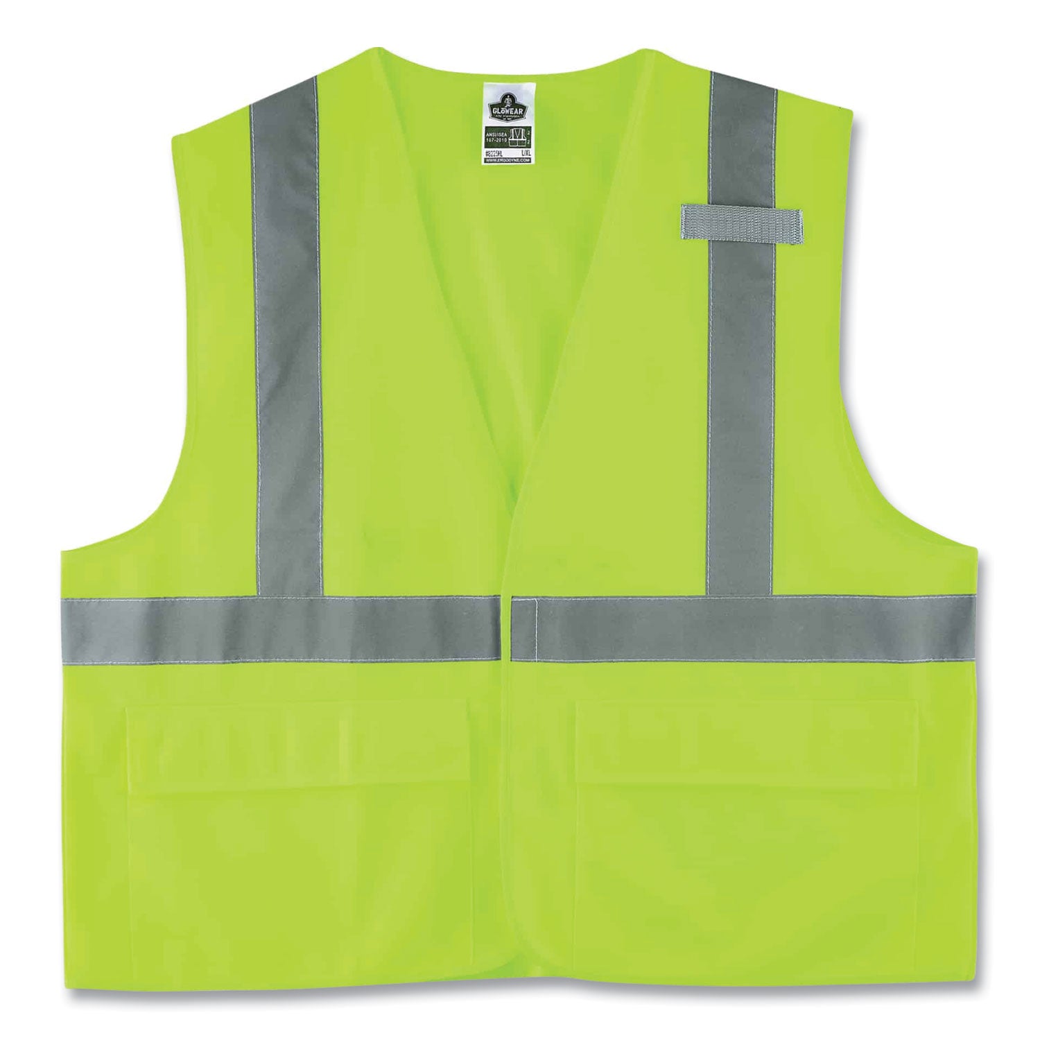 glowear-8225hl-class-2-standard-solid-hook-and-loop-vest-polyester-lime-2x-large-3x-large-ships-in-1-3-business-days_ego21187 - 1