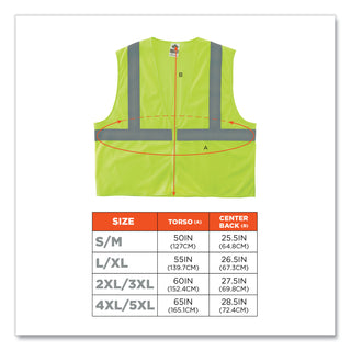 GloWear 8205Z Class 2 Super Economy Mesh Vest, Polyester, Lime, 2X-Large/3X-Large, Ships in 1-3 Business Days