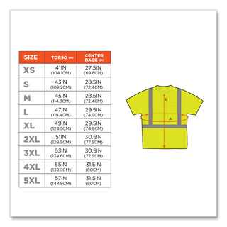 GloWear 8289 Class 2 Hi-Vis T-Shirt, Polyester, Lime, Medium, Ships in 1-3 Business Days