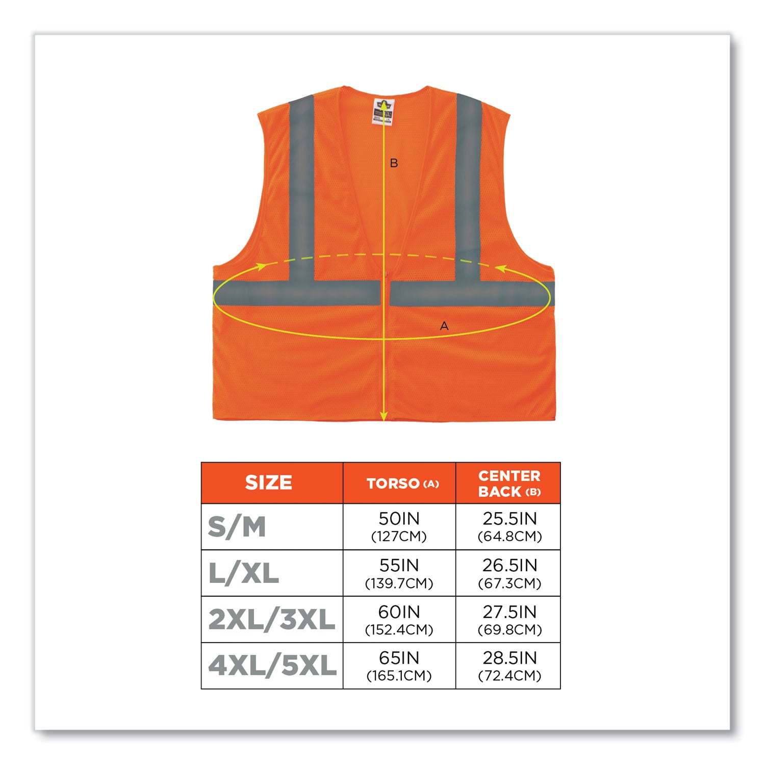 GloWear 8205Z Class 2 Super Economy Mesh Vest, Polyester, Orange, Large/X-Large, Ships in 1-3 Business Days
