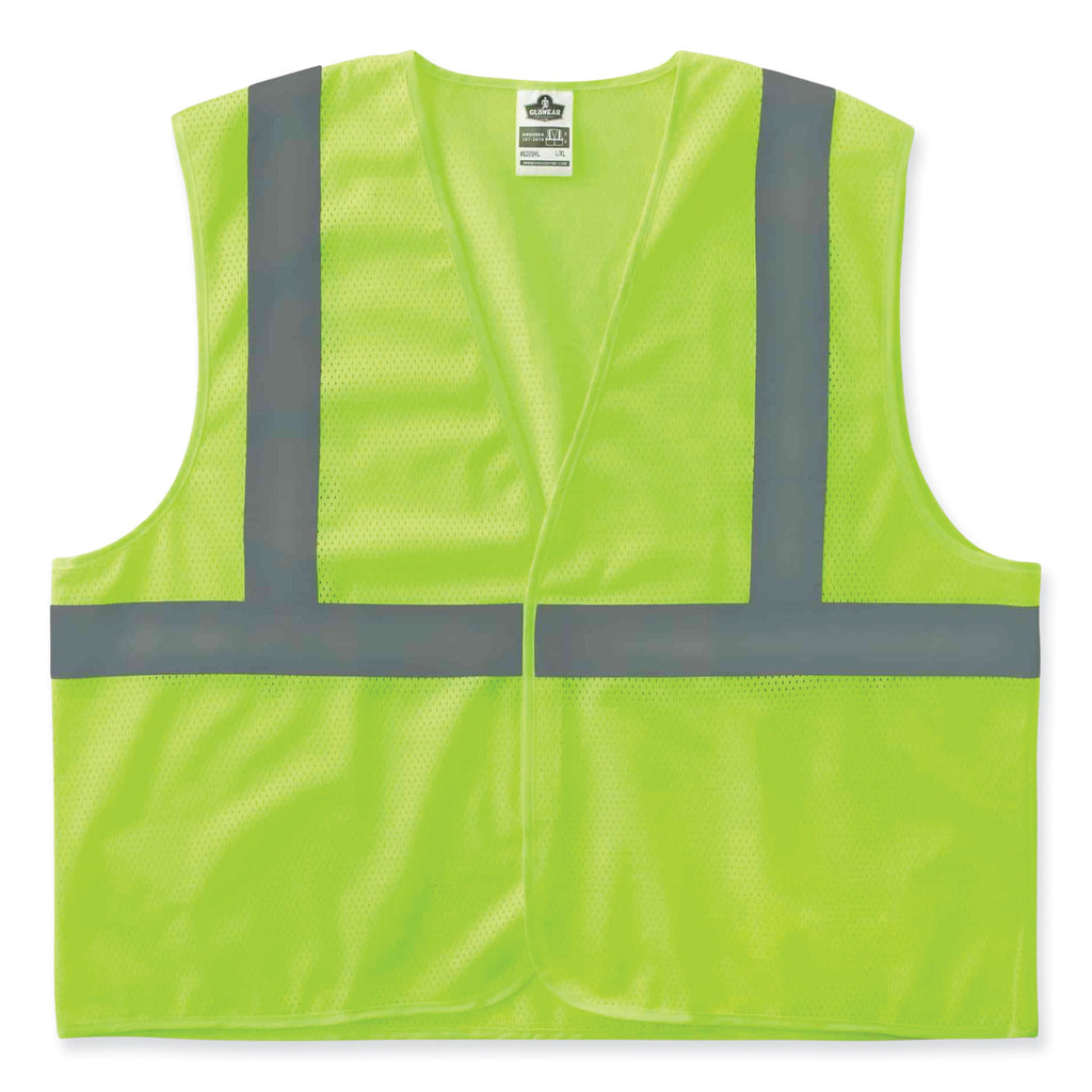 GloWear 8205HL Class 2 Super Economy Mesh Vest, Polyester, Lime, X-Small, Ships in 1-3 Business Days