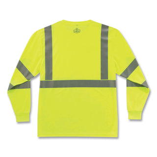 GloWear 8391 Class 3 Hi-Vis Long Sleeve Shirt, Polyester, Lime, X-Large, Ships in 1-3 Business Days
