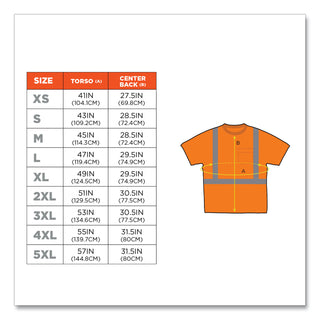 GloWear 8289 Class 2 Hi-Vis T-Shirt, Polyester, Orange, 5X-Large, Ships in 1-3 Business Days