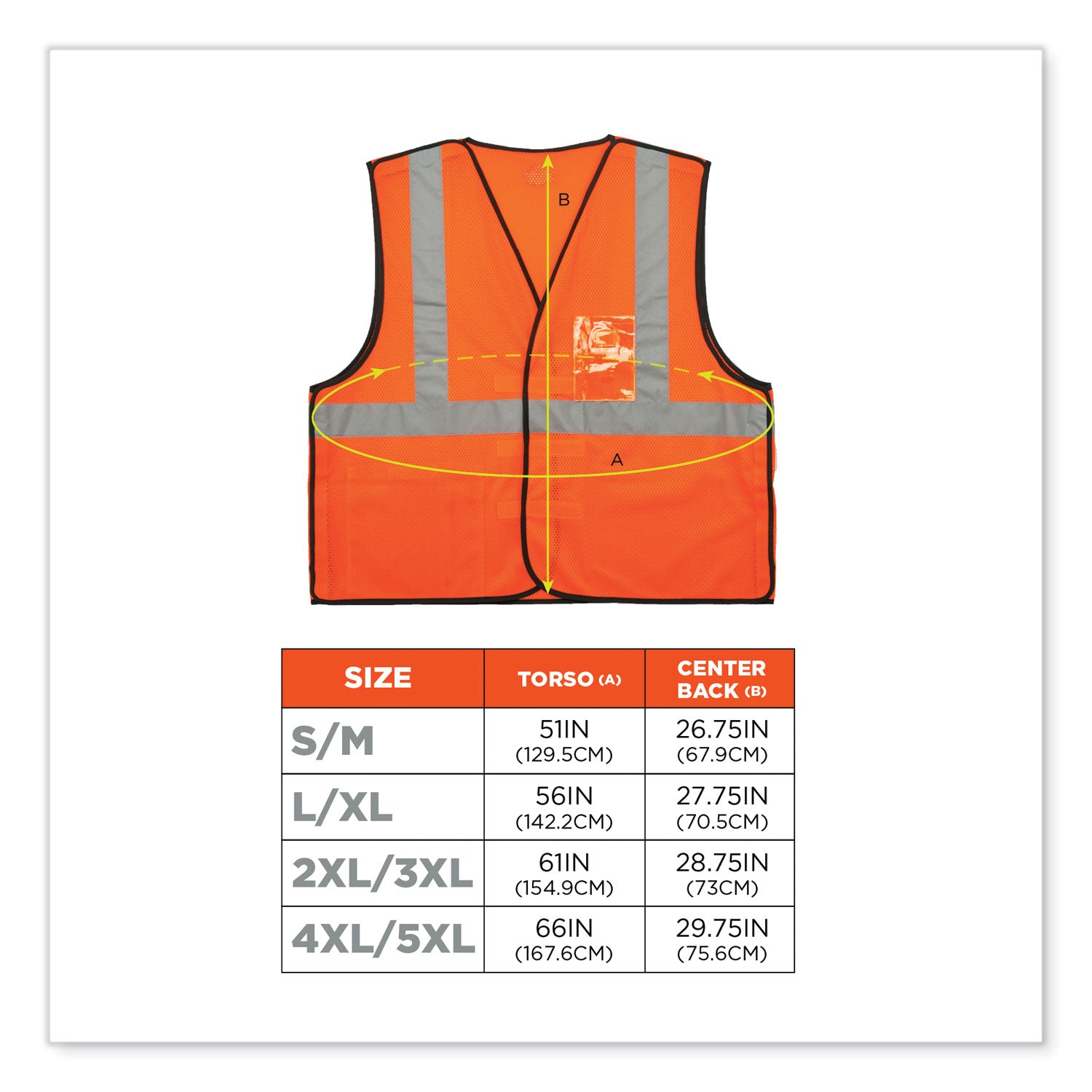 GloWear 8216BA Class 2 Breakaway Mesh ID Holder Vest, Polyester, Small/Medium, Orange, Ships in 1-3 Business Days