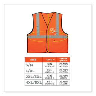 GloWear 8216BA Class 2 Breakaway Mesh ID Holder Vest, Polyester, Small/Medium, Orange, Ships in 1-3 Business Days