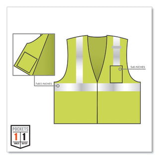 GloWear 8210Z Class 2 Economy Mesh Vest, Polyester, Lime, 4X-Large/5X-Large, Ships in 1-3 Business Days