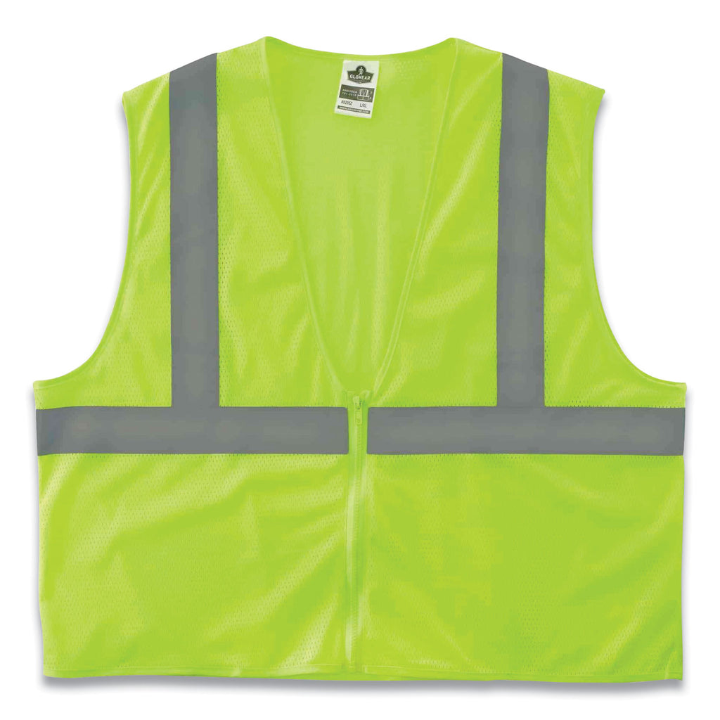 GloWear 8205Z Class 2 Super Economy Mesh Vest, Polyester, Lime, Small/Medium, Ships in 1-3 Business Days