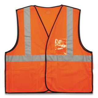 GloWear 8216BA Class 2 Breakaway Mesh ID Holder Vest, Polyester, Large/X-Large, Orange, Ships in 1-3 Business Days