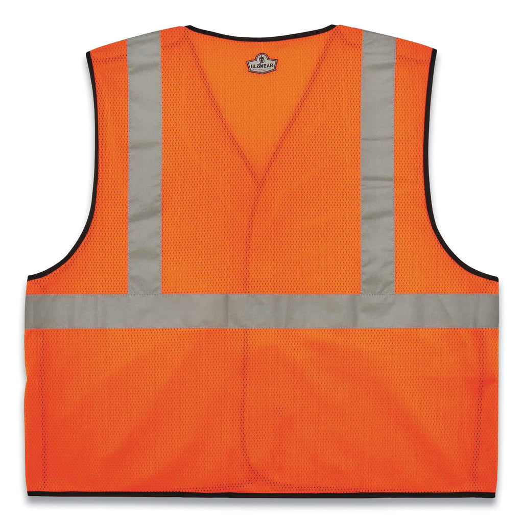 GloWear 8216BA Class 2 Breakaway Mesh ID Holder Vest, Polyester, Small/Medium, Orange, Ships in 1-3 Business Days