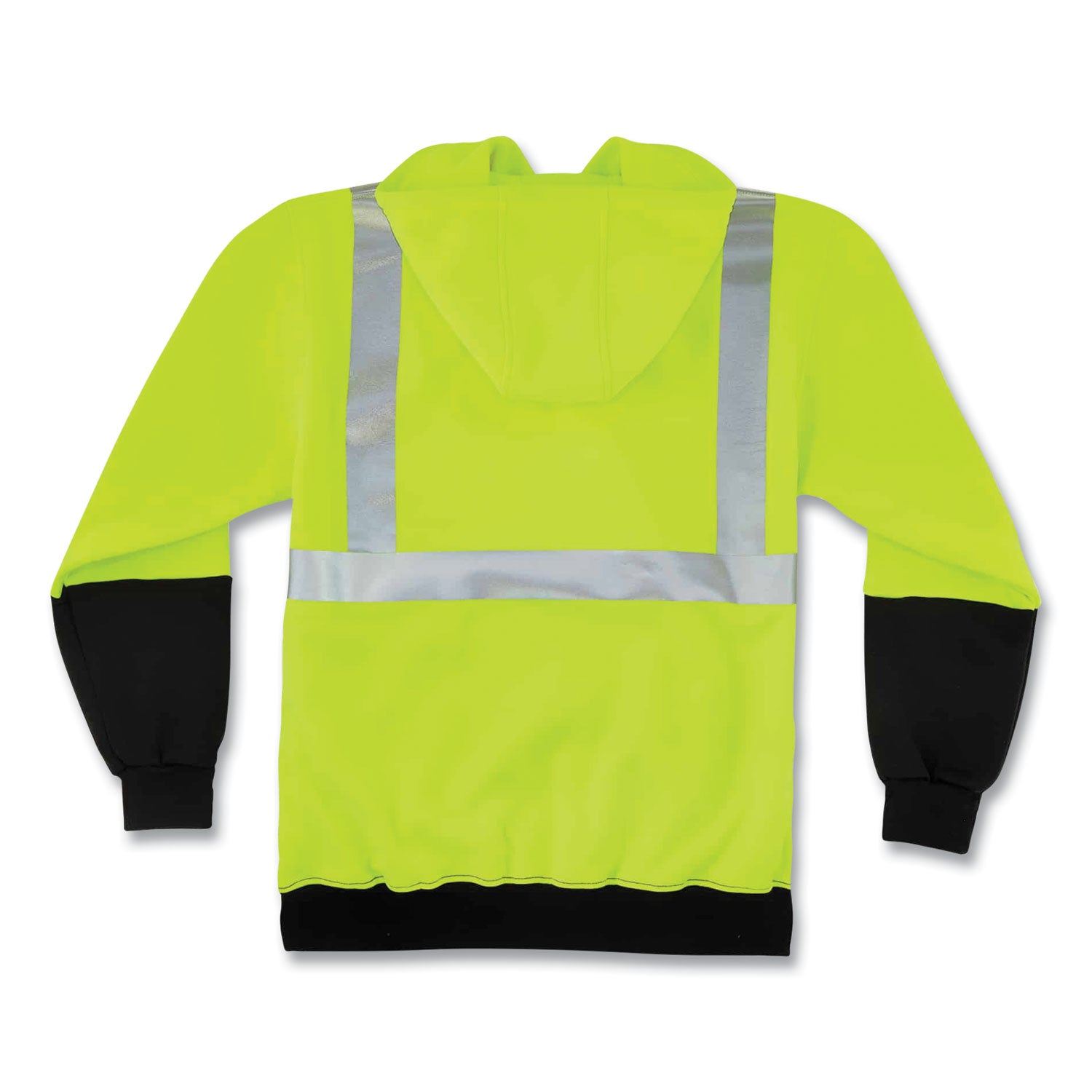 glowear-8293-hi-vis-class-2-hooded-sweatshirt-black-bottom-polar-fleece-small-lime-ships-in-1-3-business-days_ego21684 - 3