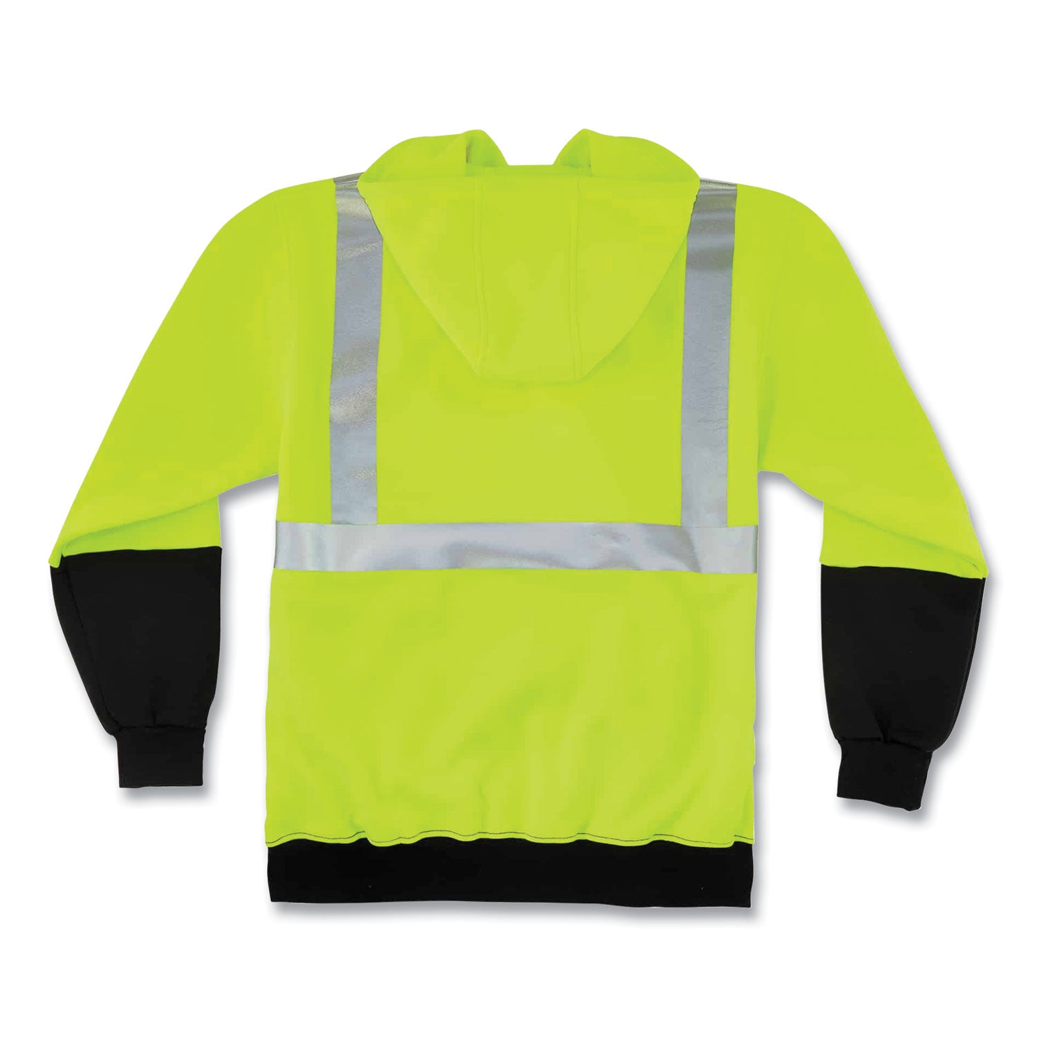 glowear-8293-hi-vis-class-2-hooded-sweatshirt-black-bottom-polar-fleece-small-lime-ships-in-1-3-business-days_ego21686 - 4