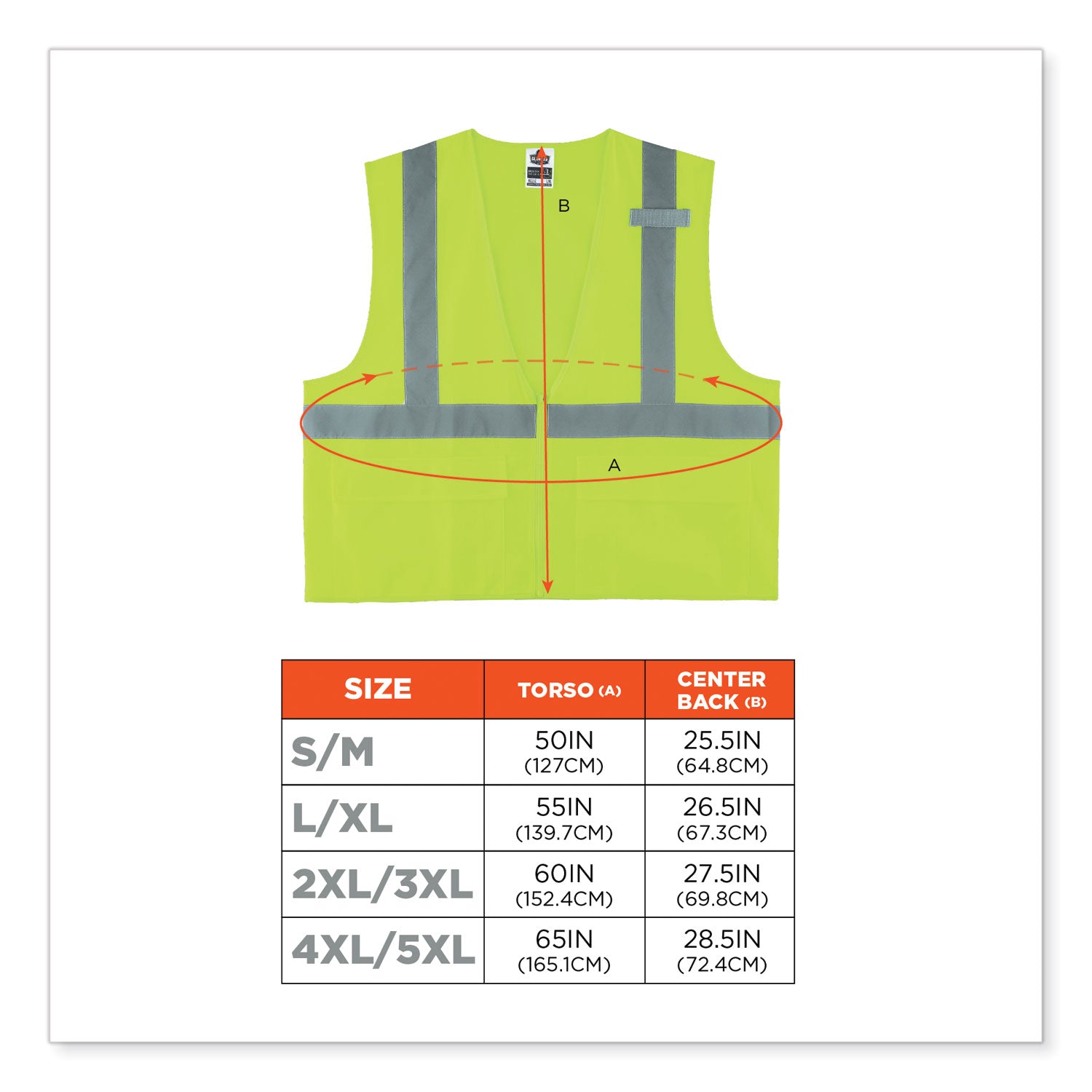 GloWear 8225Z Class 2 Standard Solid Vest, Polyester, Lime, Small/Medium, Ships in 1-3 Business Days
