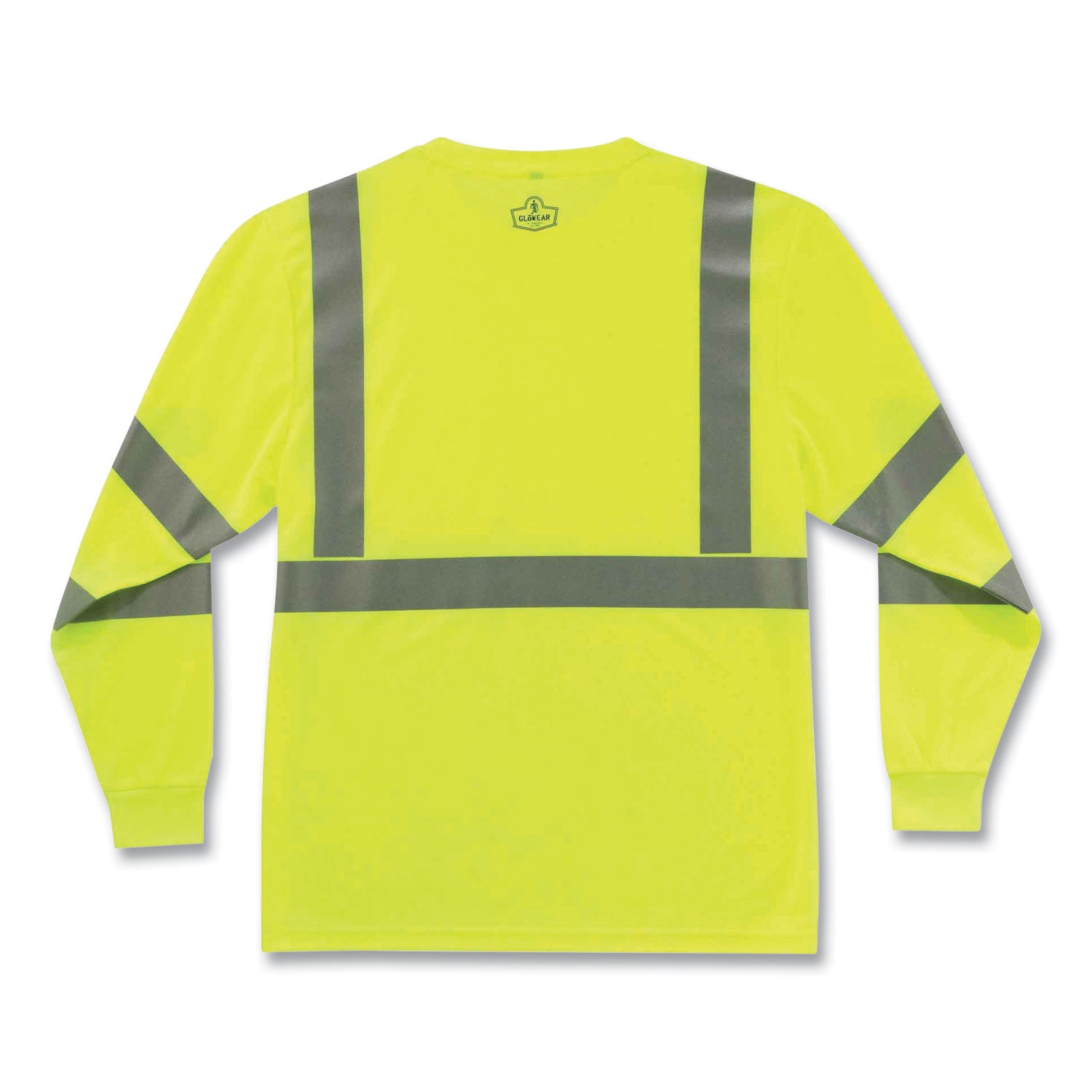 GloWear 8391 Class 3 Hi-Vis Long Sleeve Shirt, Polyester, Lime, Medium, Ships in 1-3 Business Days