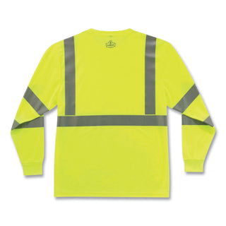 GloWear 8391 Class 3 Hi-Vis Long Sleeve Shirt, Polyester, Lime, Medium, Ships in 1-3 Business Days