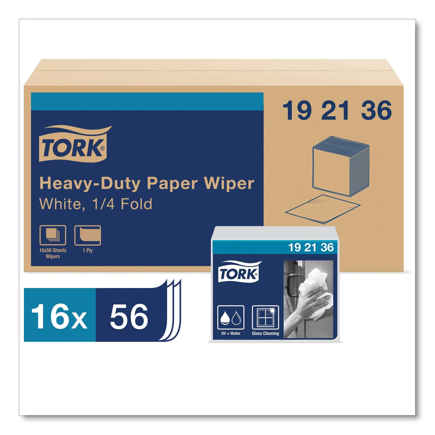 heavy-duty-paper-wiper-1-4-fold-1-ply-125-x-13-white-56-pack-16-packs-carton_trk192136 - 2