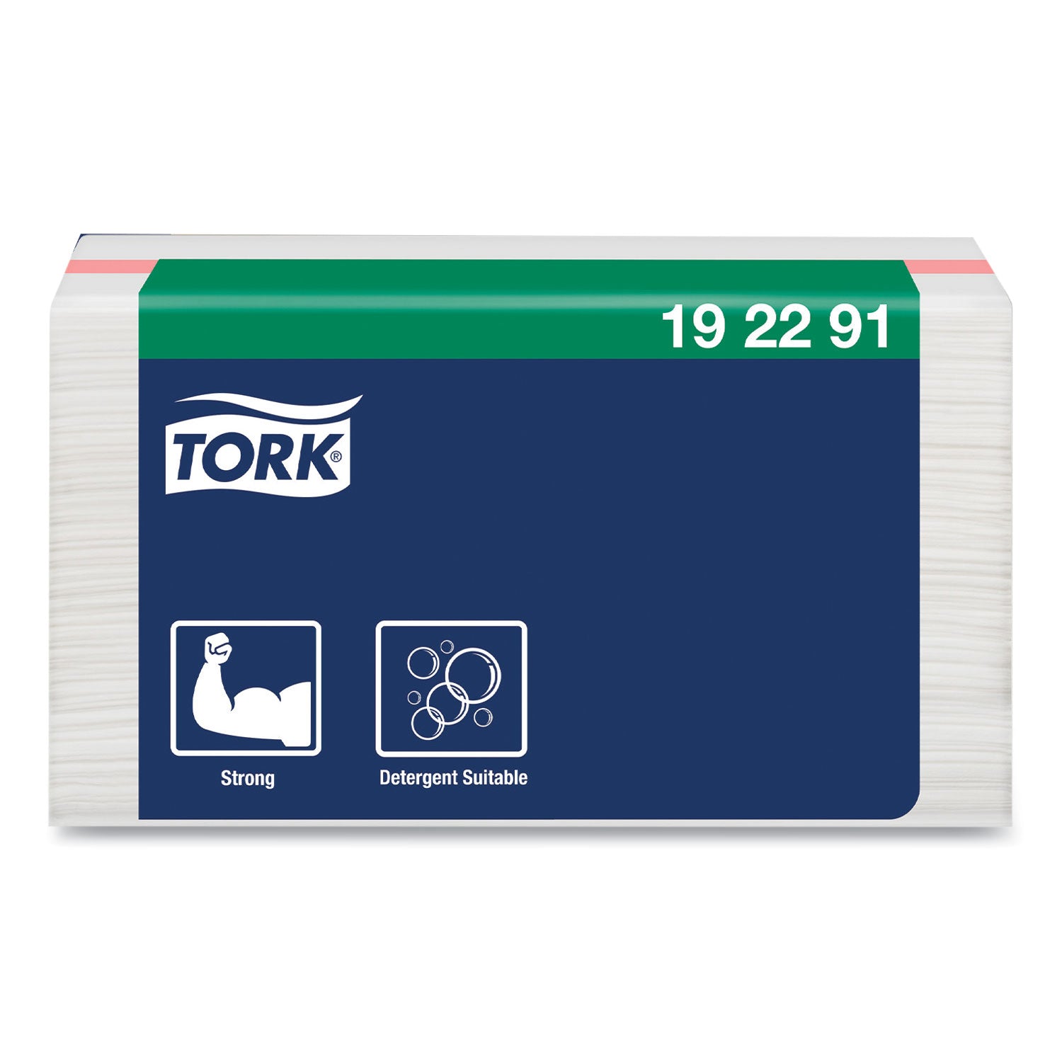 Small Pack Foodservice Cloth, 1-Ply, 11.75 x 14.75, Unscented, White with Red Stripe, 50/Poly Pack, 4 Packs/Carton