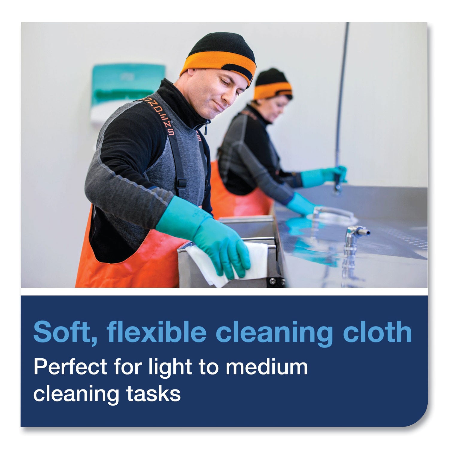 TORK Industrial Cleaning Cloth Gray W4 - 1 Ply - 13.98" x 16.34" - Gray - Cellulose, Polyester, Polypropylene - Soft, Flexible, Disposable, Absorbent, Non-scratching, Embossed - For Multipurpose - 120 / Pack
