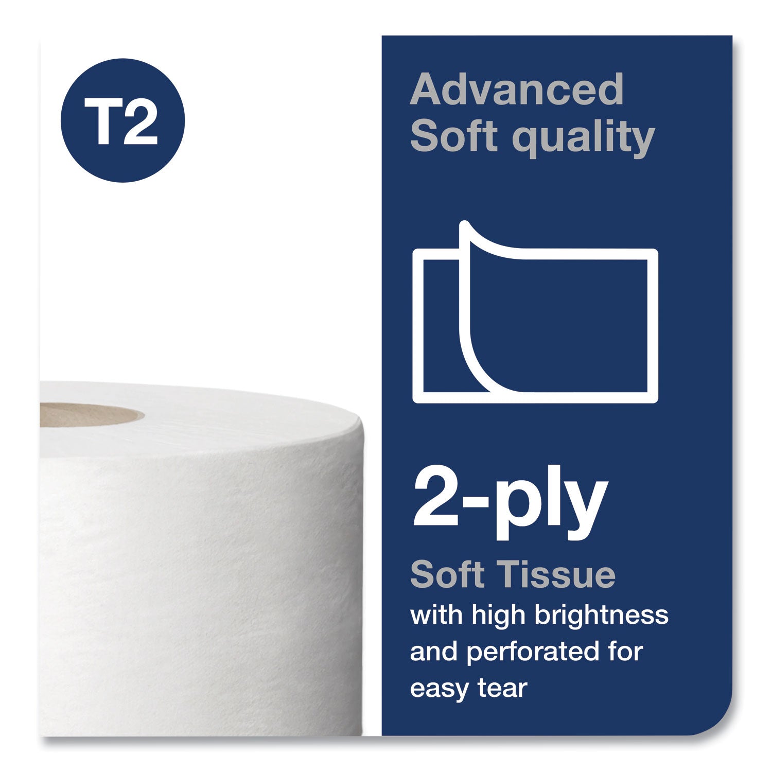 Advanced Jumbo Bath Tissue, Septic Safe, 2-Ply, White, 3.48" x 751 ft, 12 Rolls/Carton