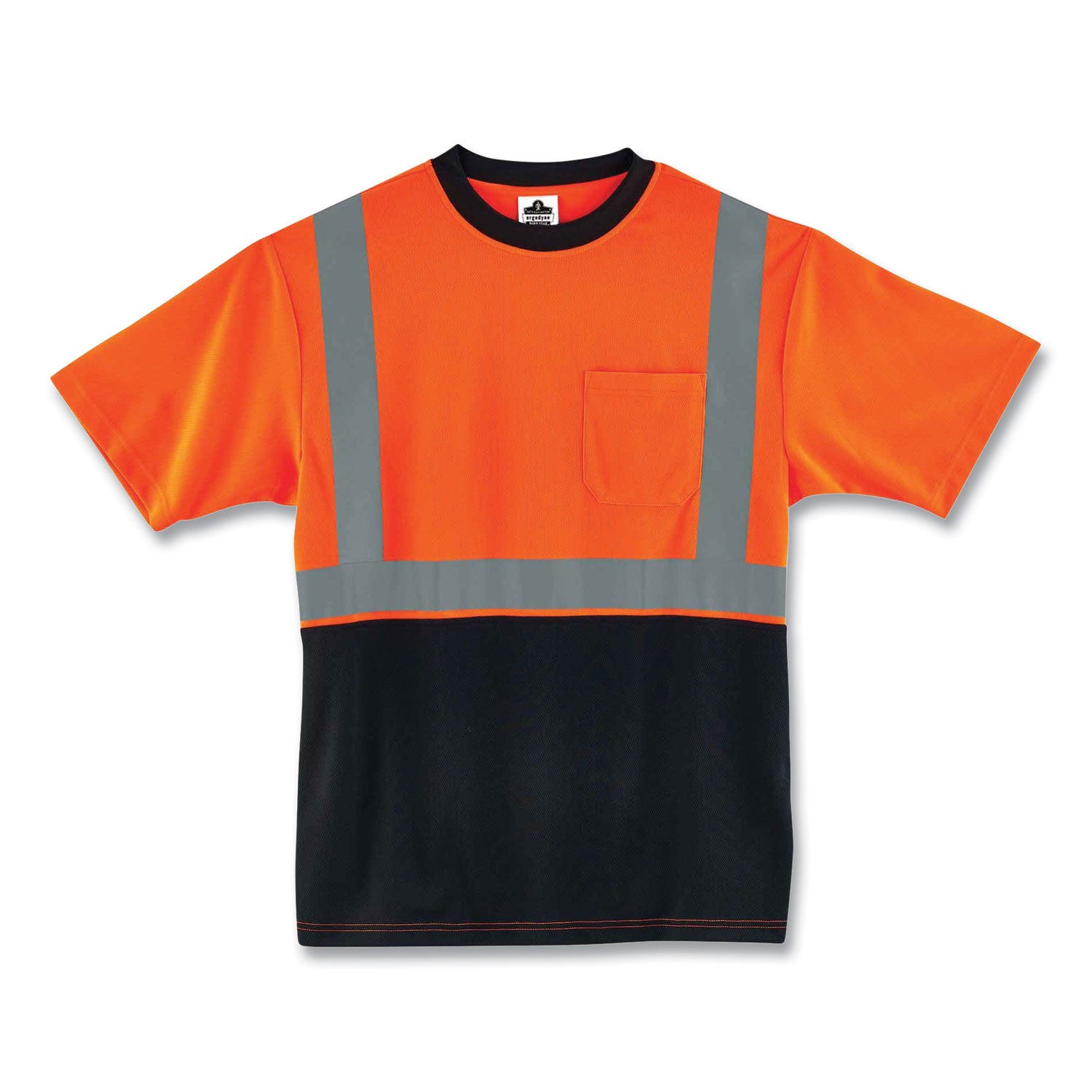 glowear-8289bk-class-2-hi-vis-t-shirt-with-black-bottom-x-large-orange-ships-in-1-3-business-days_ego22515 - 1