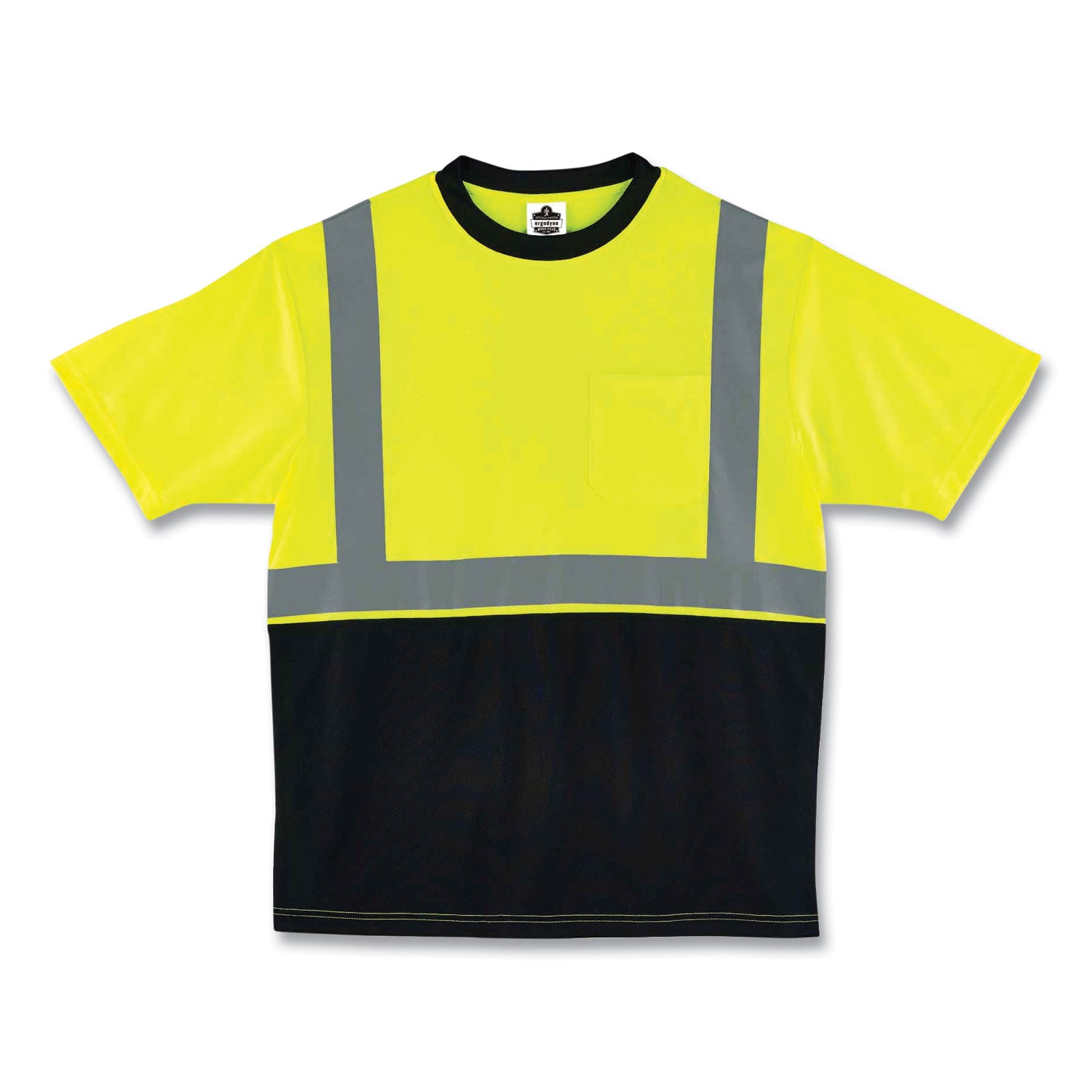 glowear-8289bk-class-2-hi-vis-t-shirt-with-black-bottom-2x-large-lime-ships-in-1-3-business-days_ego22506 - 1