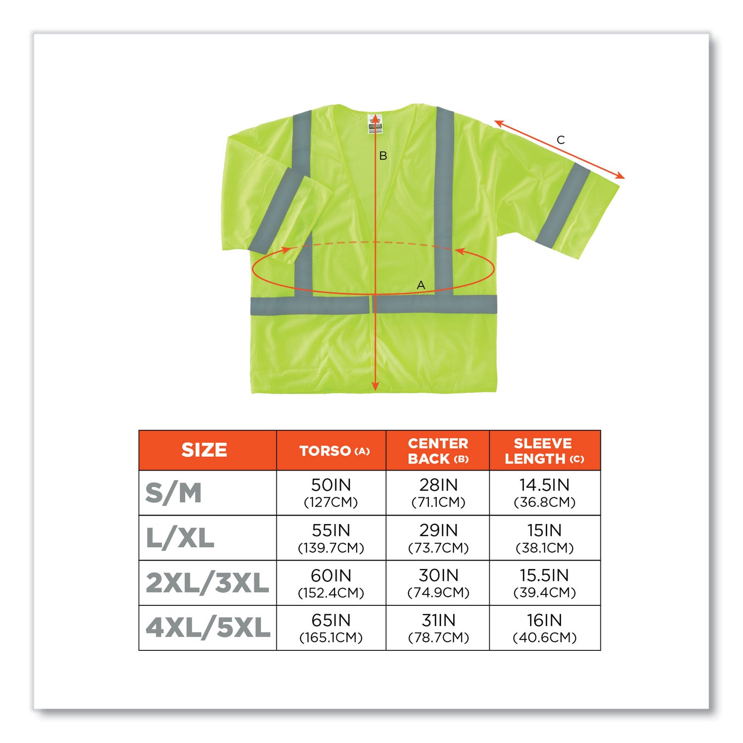 GloWear 8310HL Class 3 Economy Hook and Loop Vest, Polyester, 4X-Large/5X-Large, Lime, Ships in 1-3 Business Days