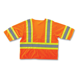 GloWear 8330Z Class 3 Two-Tone Zipper Vest, Polyester, Largel/X-Large, Orange, Ships in 1-3 Business Days