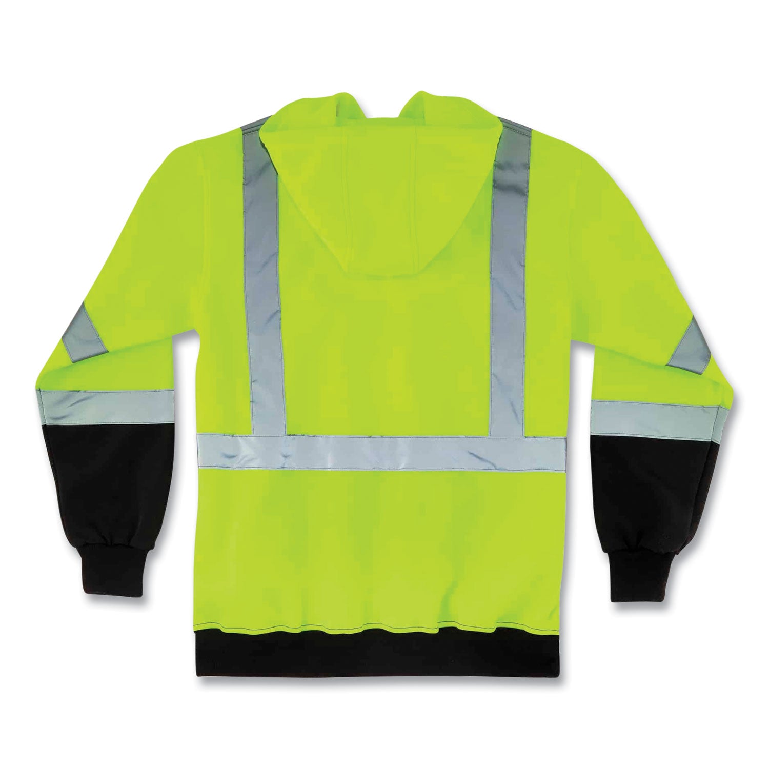 glowear-8373-hi-vis-class-3-hooded-with-sweatshirt-black-bottom-polar-fleece-lime-medium-ships-in-1-3-business-days_ego21884 - 3