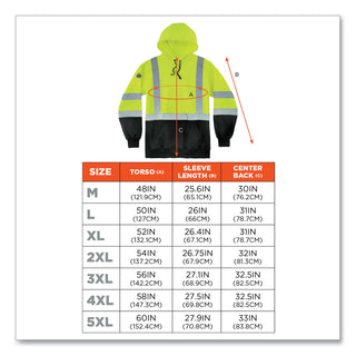 glowear-8373-hi-vis-class-3-hooded-with-sweatshirt-black-bottom-polar-fleece-lime-medium-ships-in-1-3-business-days_ego21883 - 3