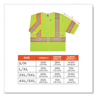 GloWear 8330Z Class 3 Two-Tone Zipper Vest, Polyester, Largel/X-Large, Lime, Ships in 1-3 Business Days