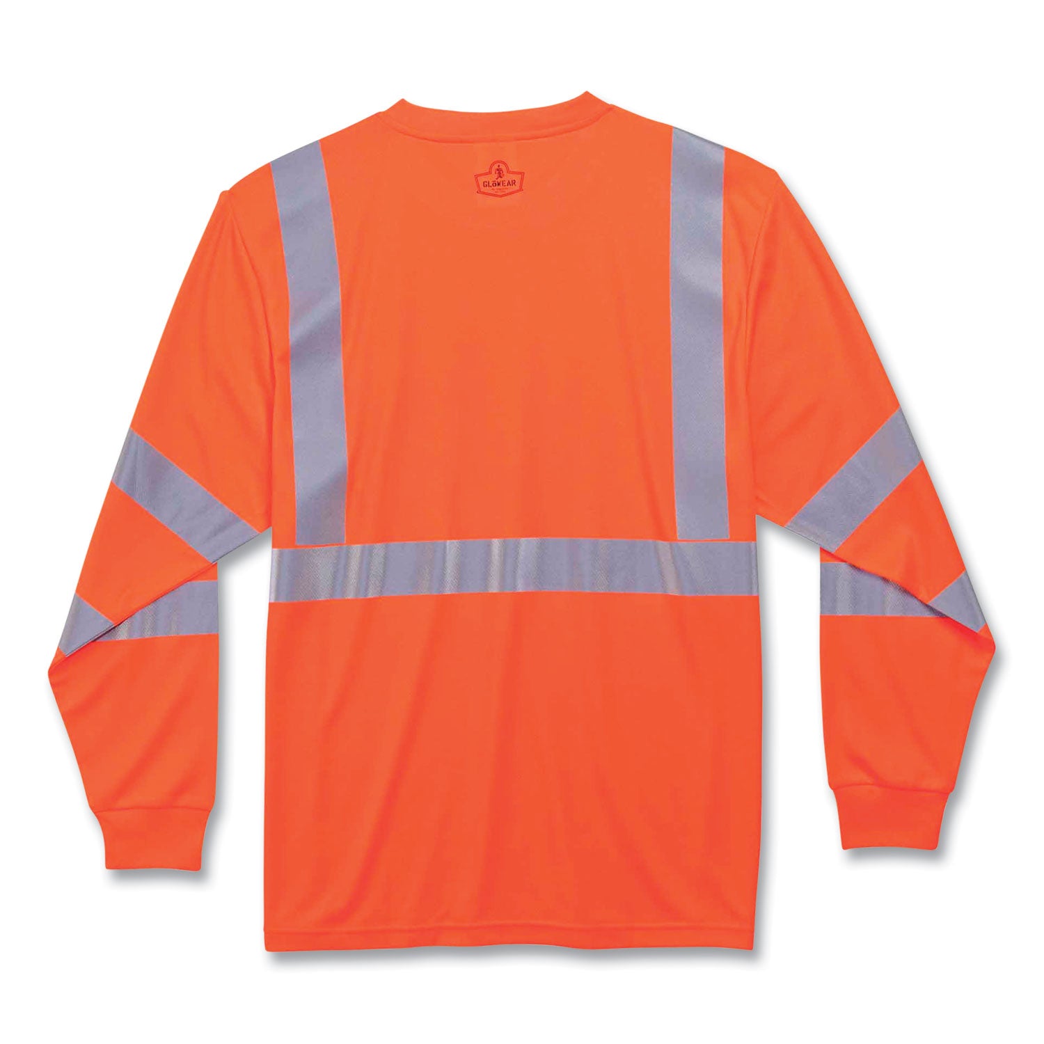 GloWear 8391 Class 3 Hi-Vis Long Sleeve Shirt, Polyester, Orange, 5X-Large, Ships in 1-3 Business Days