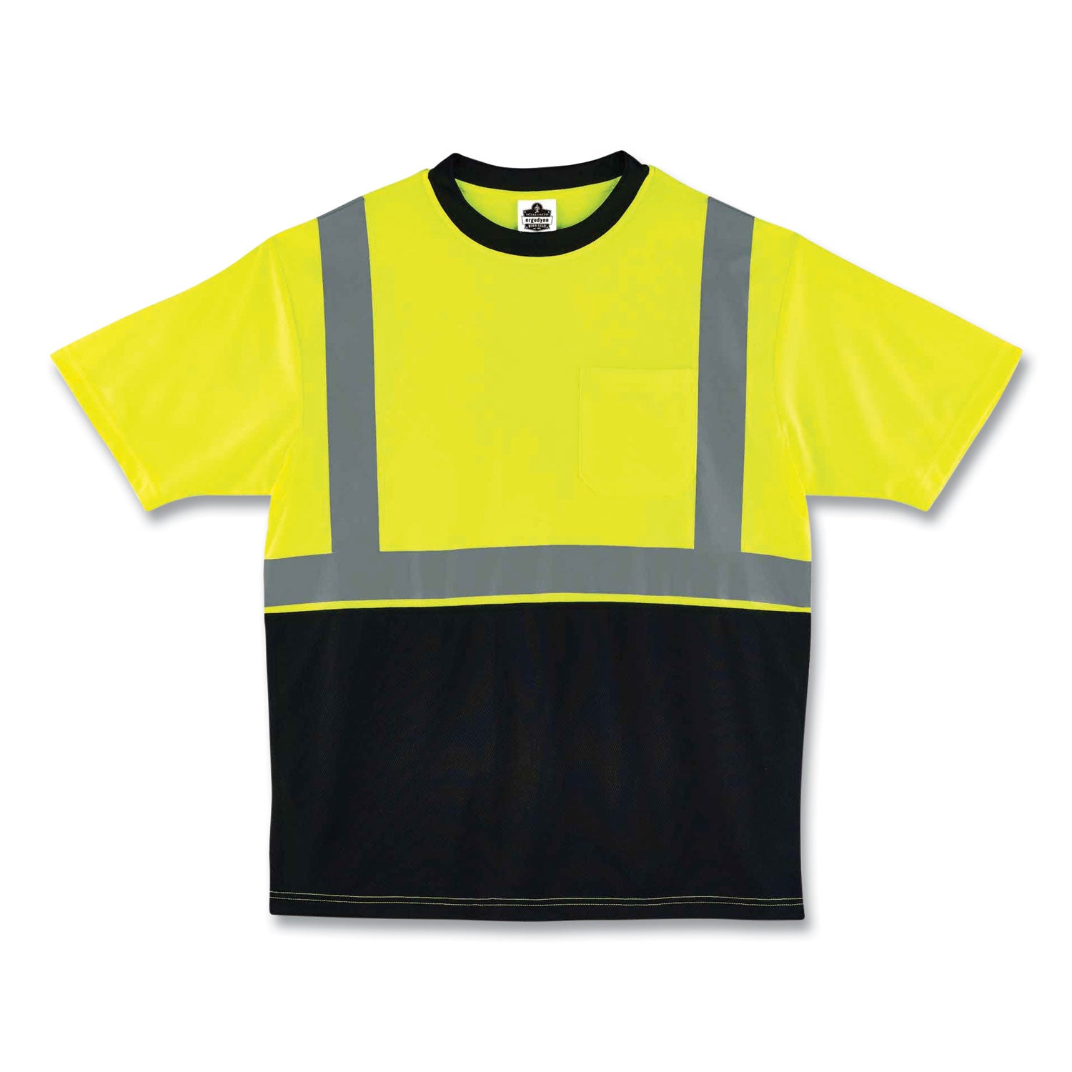 glowear-8289bk-class-2-hi-vis-t-shirt-with-black-bottom-4x-large-lime-ships-in-1-3-business-days_ego22508 - 1