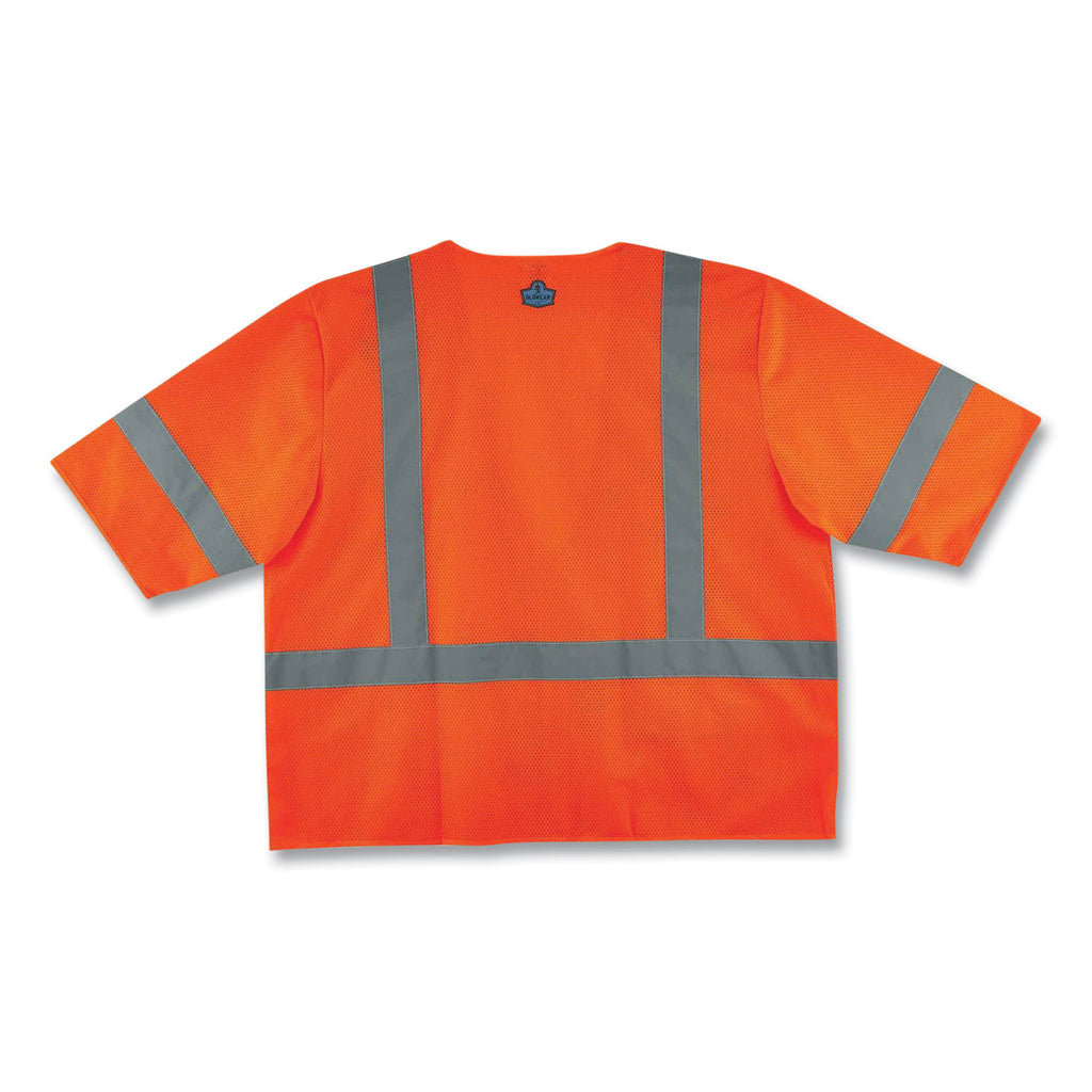 GloWear 8320Z Class 3 Standard Zipper Vest, Polyester, 4X-Large/5X-Large, Orange, Ships in 1-3 Business Days