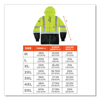 glowear-8373-hi-vis-class-3-hooded-with-sweatshirt-black-bottom-polar-fleece-lime-medium-ships-in-1-3-business-days_ego21885 - 3