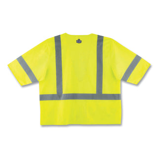 GloWear 8320Z Class 3 Standard Zipper Vest, Polyester, Small/Medium, Lime, Ships in 1-3 Business Days