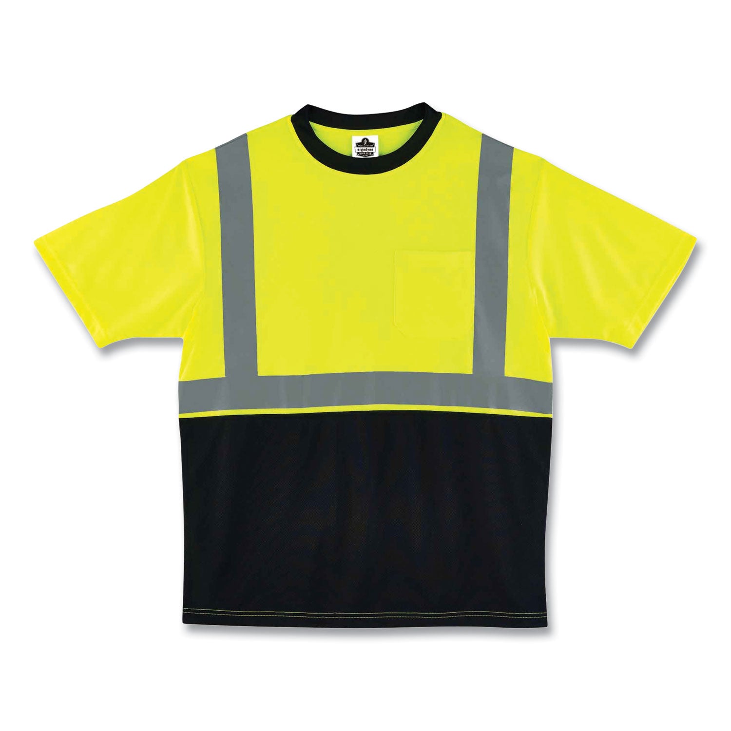 glowear-8289bk-class-2-hi-vis-t-shirt-with-black-bottom-5x-large-lime-ships-in-1-3-business-days_ego22509 - 1