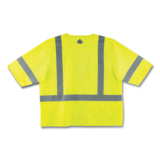 GloWear 8320Z Class 3 Standard Zipper Vest, Polyester, Largel/X-Large, Lime, Ships in 1-3 Business Days