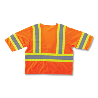 GloWear 8330Z Class 3 Two-Tone Zipper Vest, Polyester, Small/Medium, Orange, Ships in 1-3 Business Days