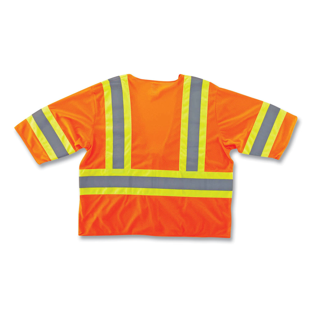 GloWear 8330Z Class 3 Two-Tone Zipper Vest, Polyester, 4X-Large/5X-Large, Orange, Ships in 1-3 Business Days