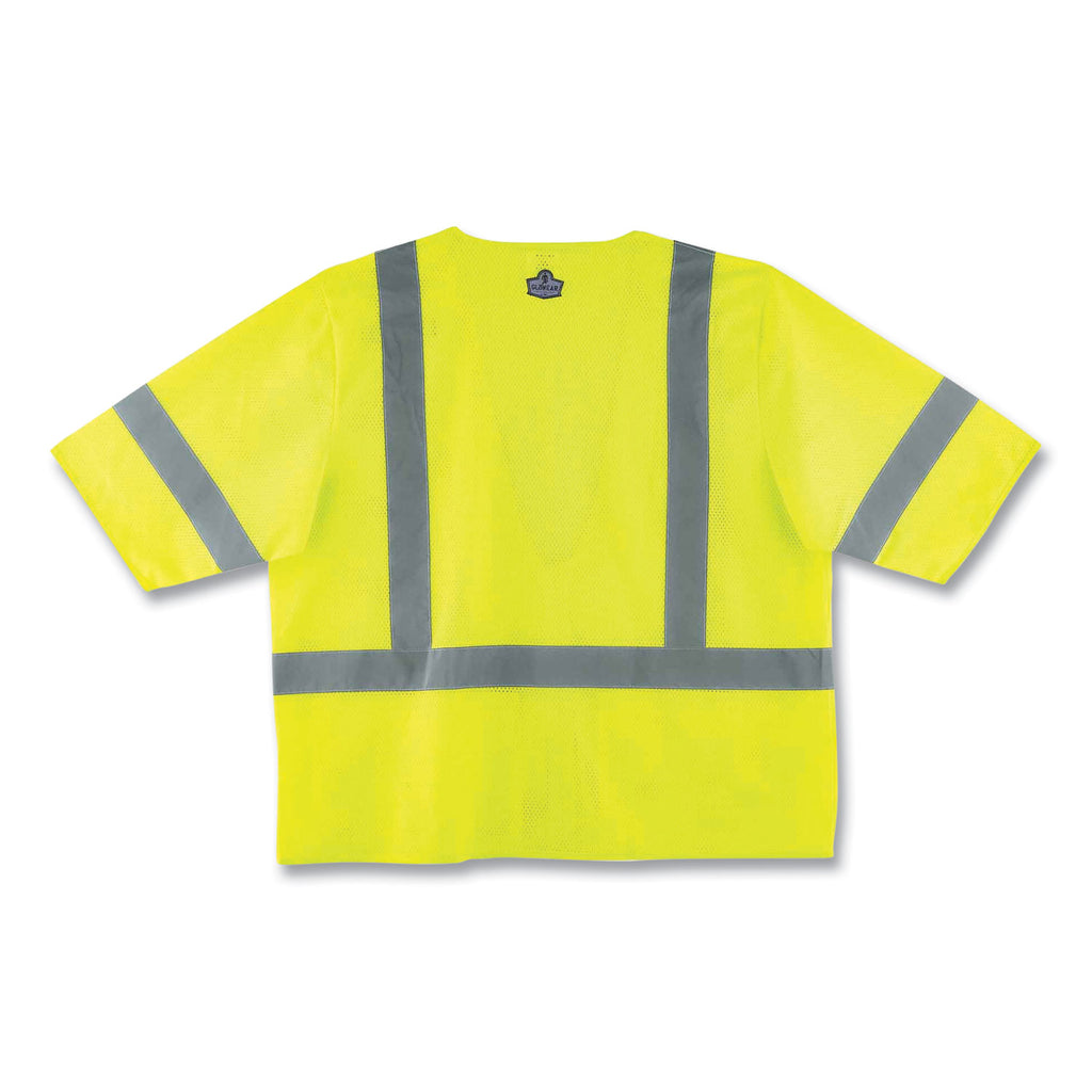 GloWear 8320Z Class 3 Standard Zipper Vest, Polyester, 4X-Large/5X-Large, Lime, Ships in 1-3 Business Days
