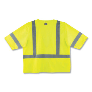 GloWear 8320Z Class 3 Standard Zipper Vest, Polyester, 4X-Large/5X-Large, Lime, Ships in 1-3 Business Days