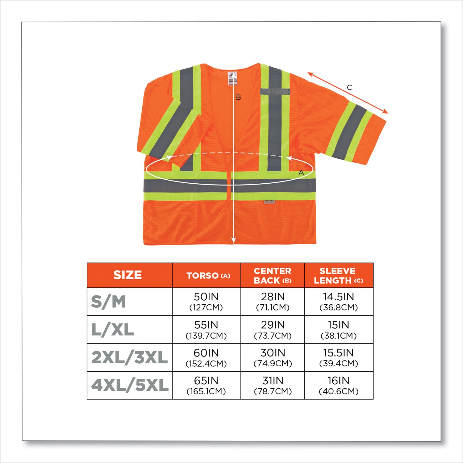 GloWear 8330Z Class 3 Two-Tone Zipper Vest, Polyester, 4X-Large/5X-Large, Orange, Ships in 1-3 Business Days
