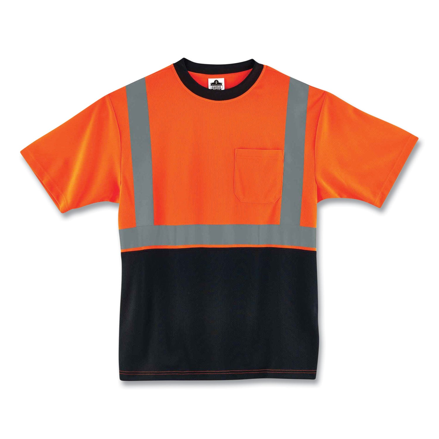 glowear-8289bk-class-2-hi-vis-t-shirt-with-black-bottom-4x-large-orange-ships-in-1-3-business-days_ego22518 - 1