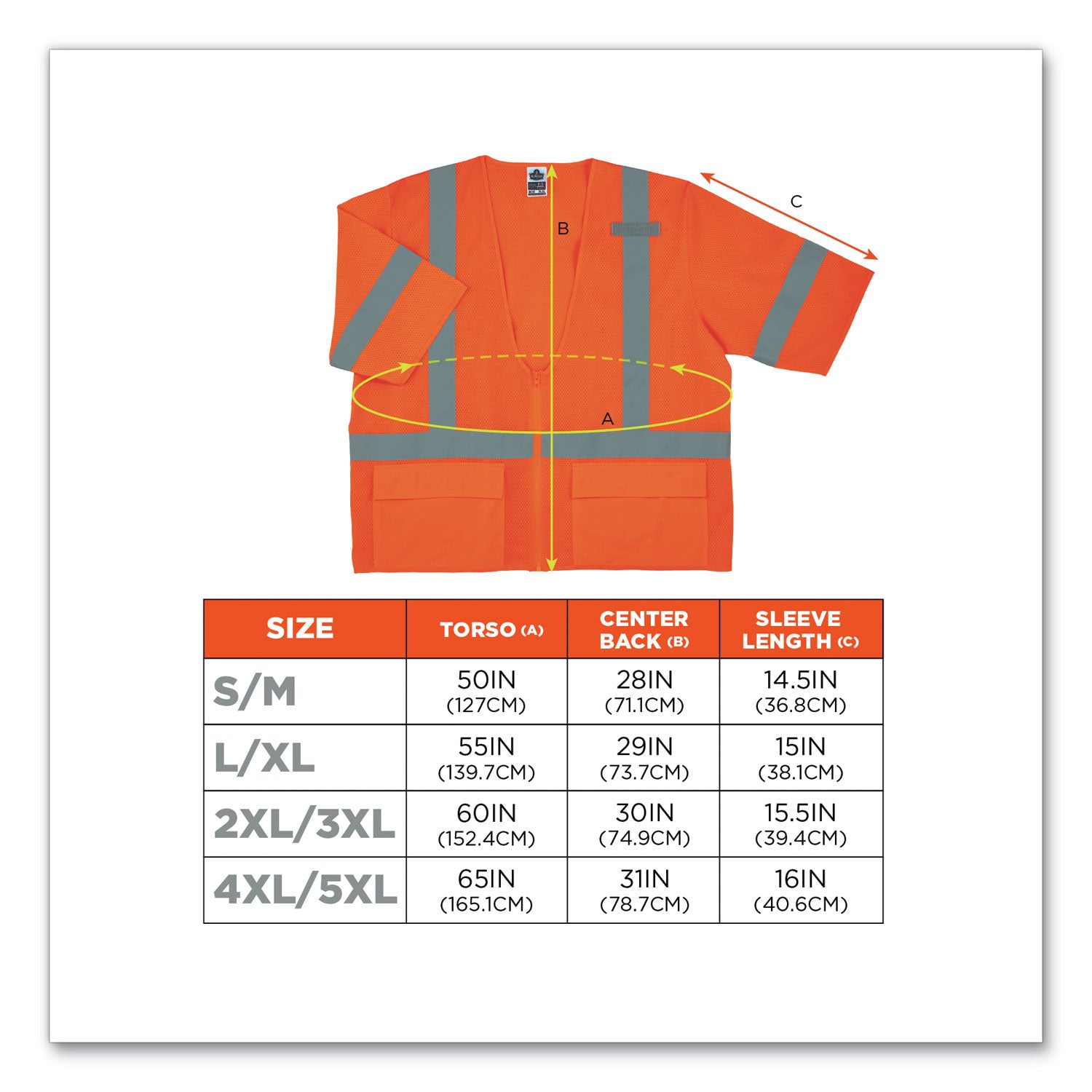 GloWear 8320Z Class 3 Standard Zipper Vest, Polyester, Small/Medium, Orange, Ships in 1-3 Business Days