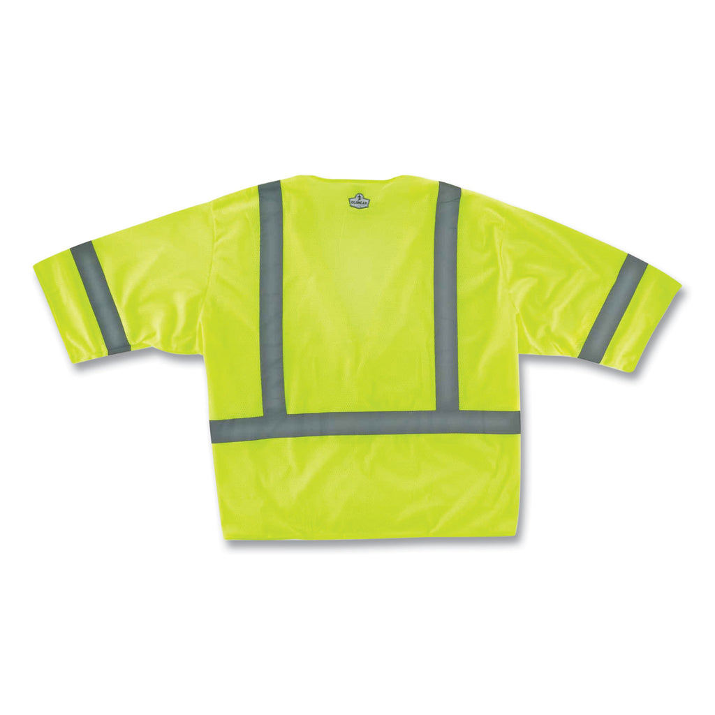 GloWear 8310HL Class 3 Economy Hook and Loop Vest, Polyester, 4X-Large/5X-Large, Lime, Ships in 1-3 Business Days