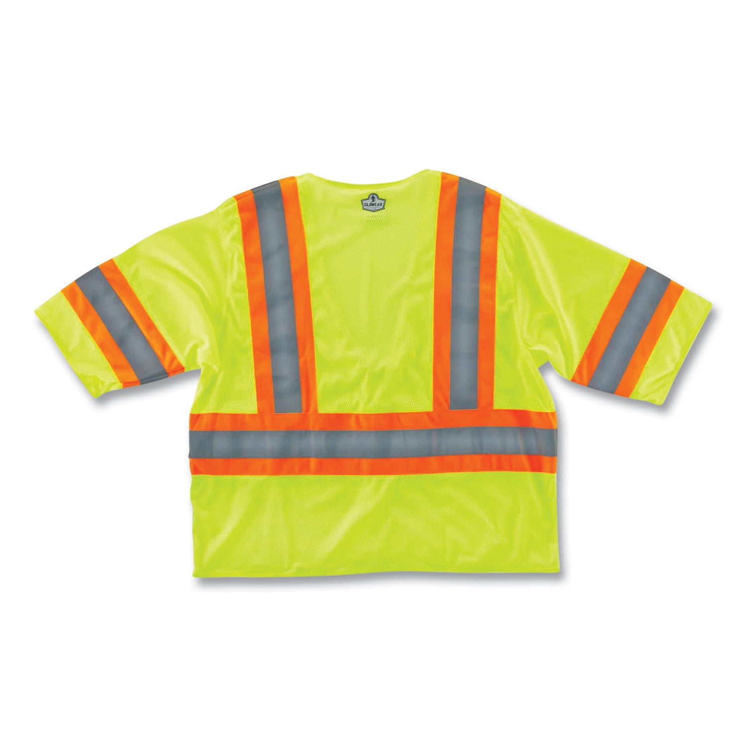 GloWear 8330Z Class 3 Two-Tone Zipper Vest, Polyester, Small/Medium, Lime, Ships in 1-3 Business Days