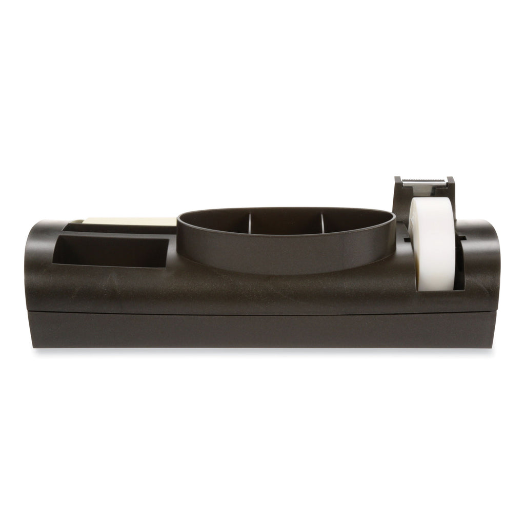 Notes Dispenser with Weighted Base, 9 Compartments, Plastic, 10.25 x 6.75 x 2.75, Black - 